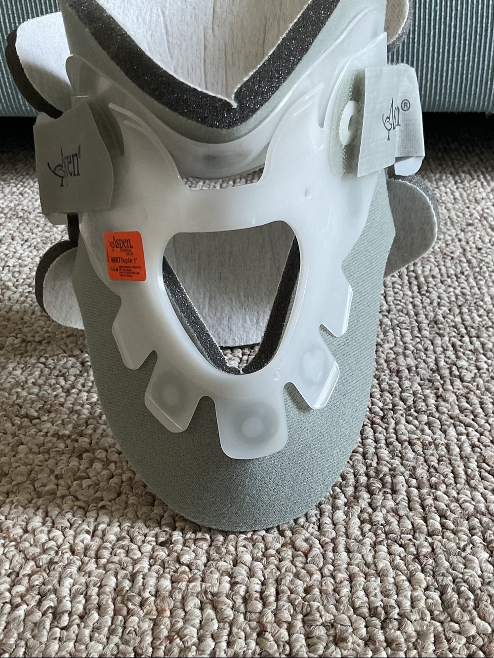 Aspen Cervical Collar Neck Brace in White and Gray